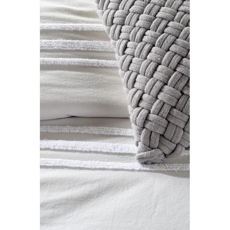 DKNY Chenille Stripe 100% Cotton 3 Piece Comforter Set