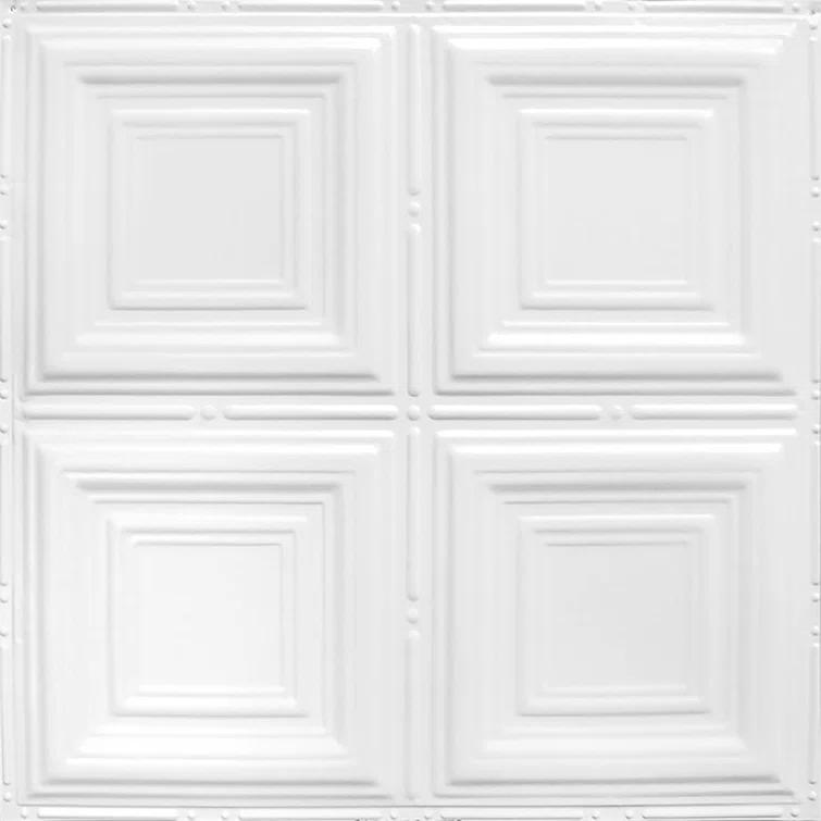 American Tin Ceilings American Tin Cellings Pattern #1 24 x 24 inch Metal Tin Nail-Up Ceiling Tiles (Set of 5) (Covers 20 sq. ft) (Set of 5)