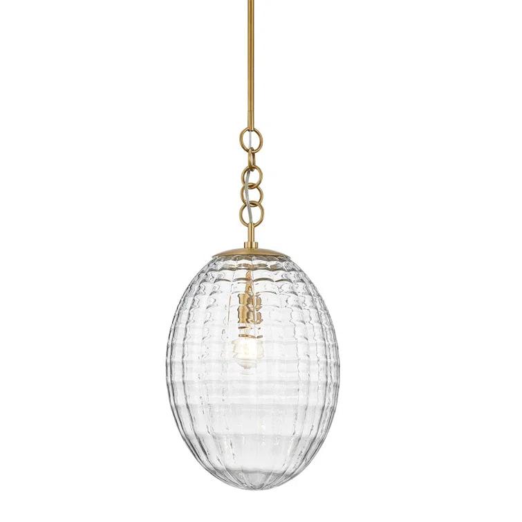 Attleboro Single Light Ribbed Dimmable Pendant