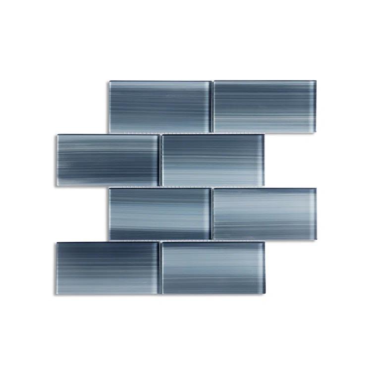 Premium Hand Painted 3" x 6" Straight Edge Glass Mosaic Subway Tile