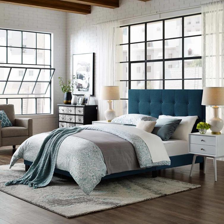 Modway Melanie Tufted Button Upholstered Fabric Platform Bed