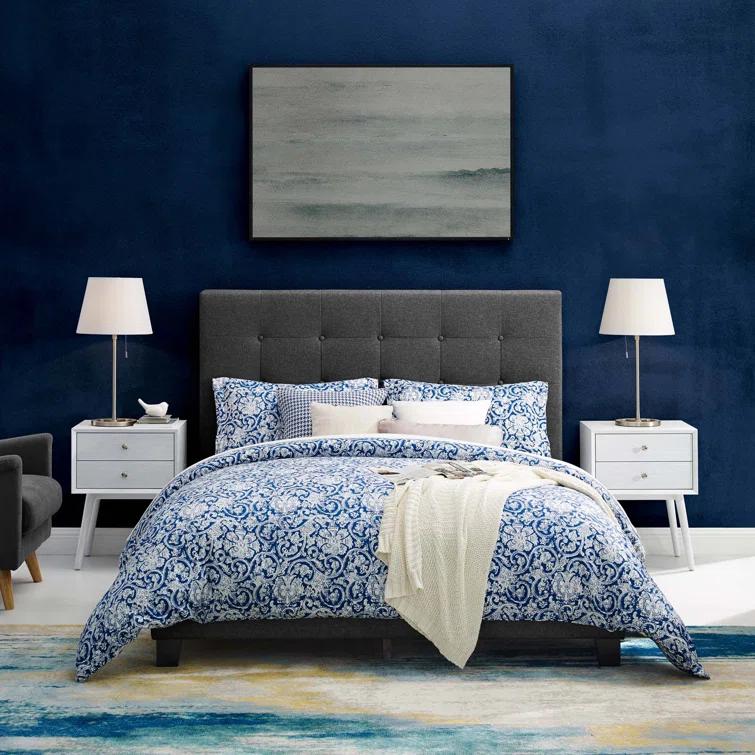 Modway Melanie Tufted Button Upholstered Fabric Platform Bed
