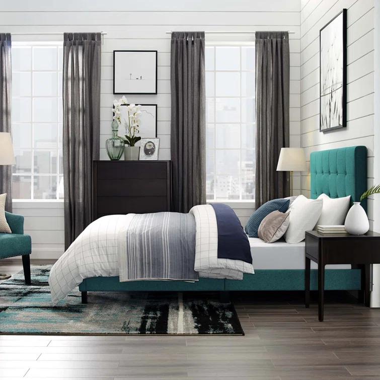 Modway Melanie Tufted Button Upholstered Fabric Platform Bed