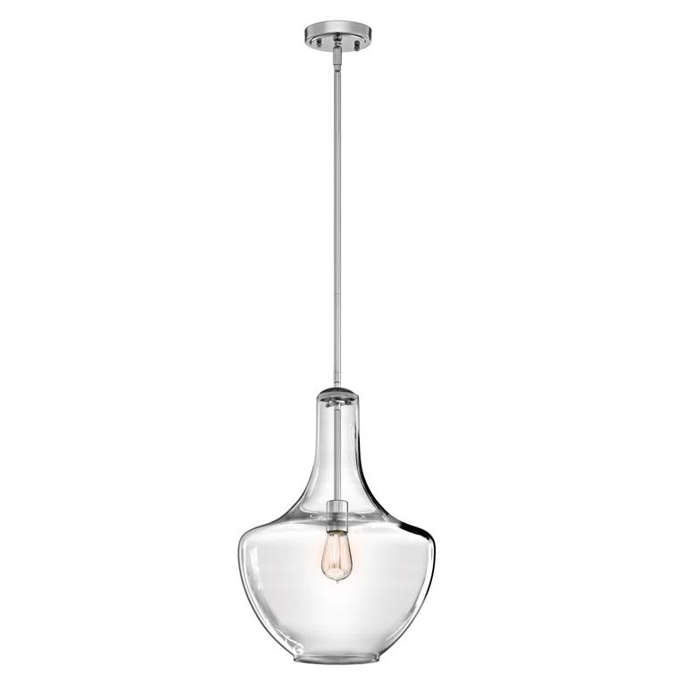 1 - Light Brushed Nickel Teardrop Pendant
