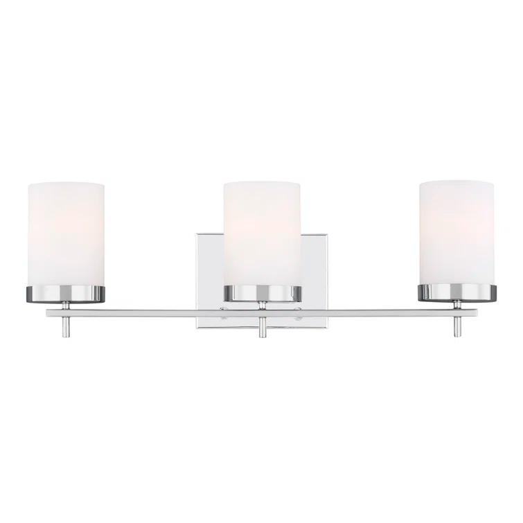 Zire Chrome 3-Light LED Vanity Fixture with Etched Glass