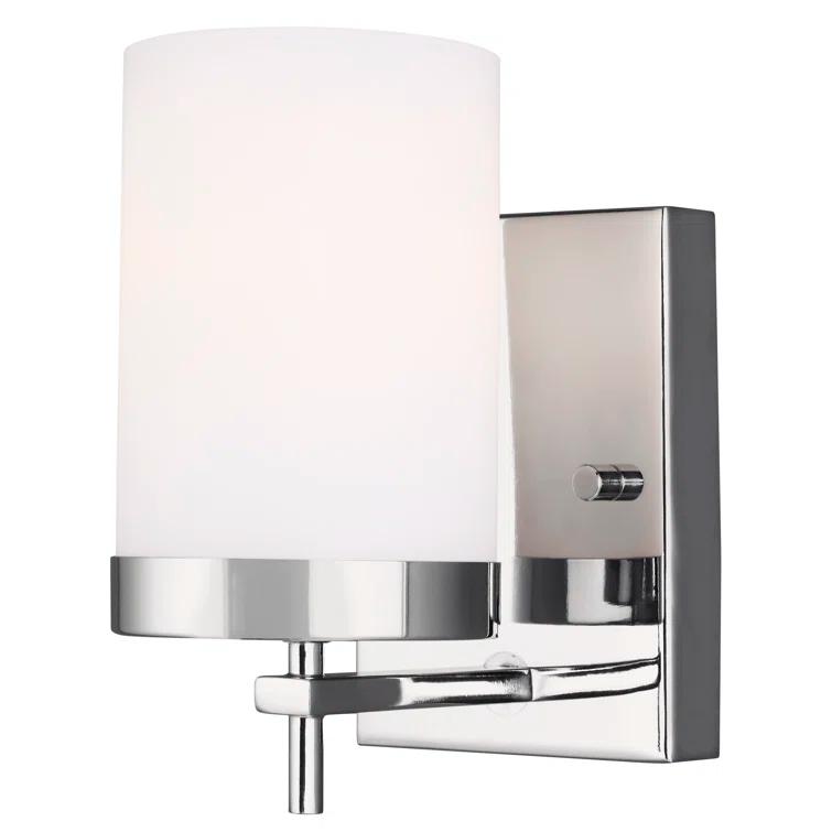 Zire Minimalist Chrome Cylinder Wall Sconce, Direct Wired
