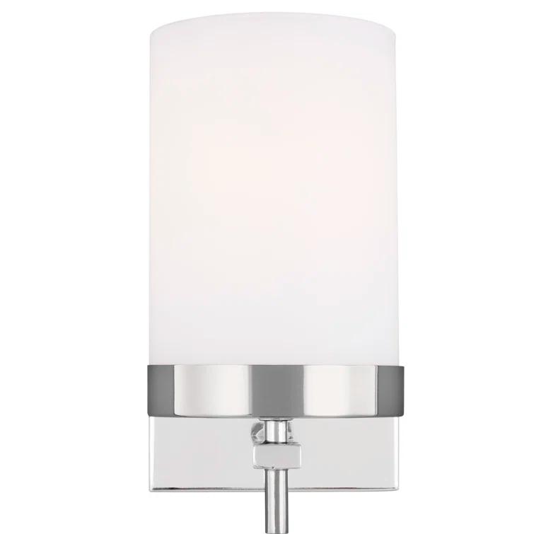 Zire Minimalist Chrome Cylinder Wall Sconce, Direct Wired
