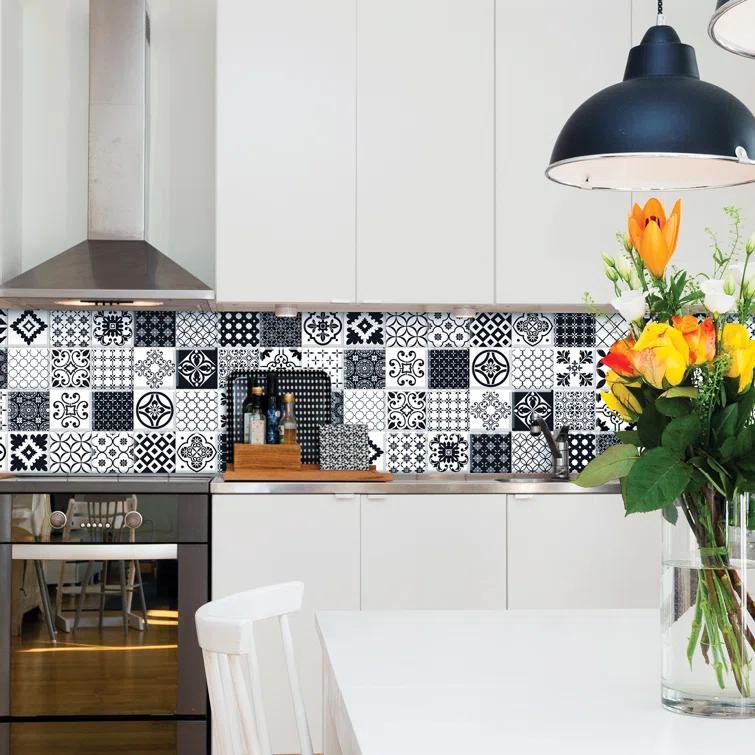 Peel and Stick Gel Backsplash Tile Vintage 9'' x 9''