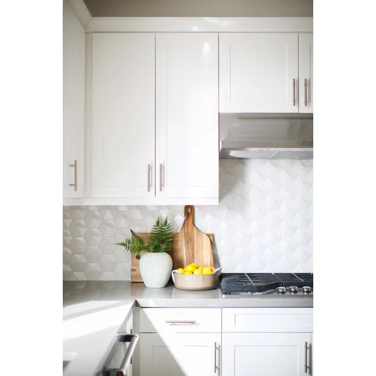 Hedron 4" x 5" Straight Edge Ceramic Singular Wall Tile