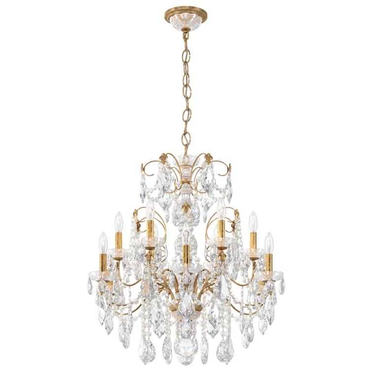 Century 12 - Light Glass Dimmable Classic / Traditional Chandelier
