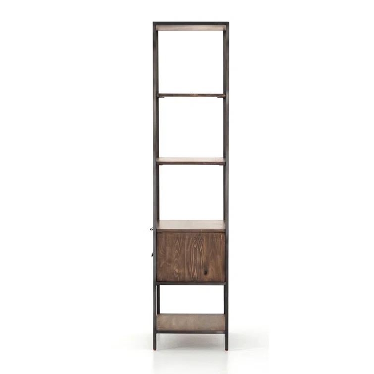 Auburn Poplar and Raw Iron 2-Drawer Bookcase