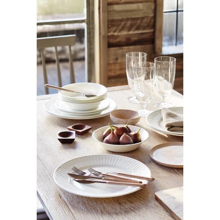 CHNRED Nantucket Basket Dinner Plate, 10.75", White