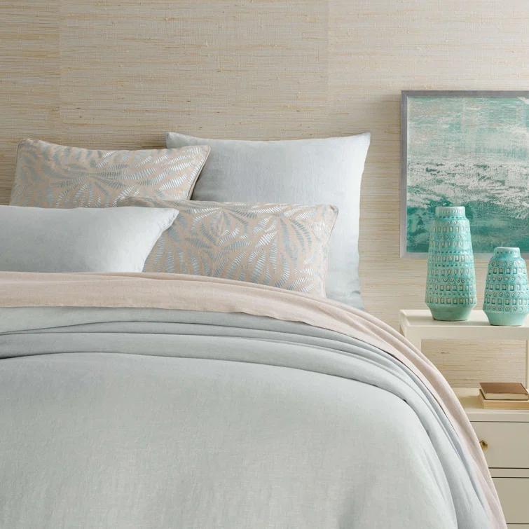 Ivory Twin Linen Duvet Cover with Matching Sham