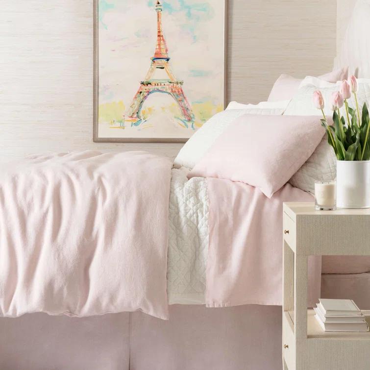 Slipper Pink Full/Queen Linen Duvet Cover