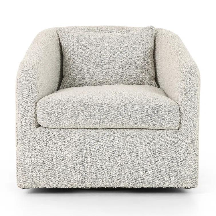 Ren Swivel Chair - Gray Boucle