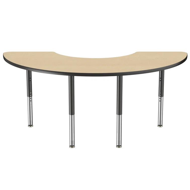 36" x 72" Half Moon T-Mold Activity Table with Adjustable Legs