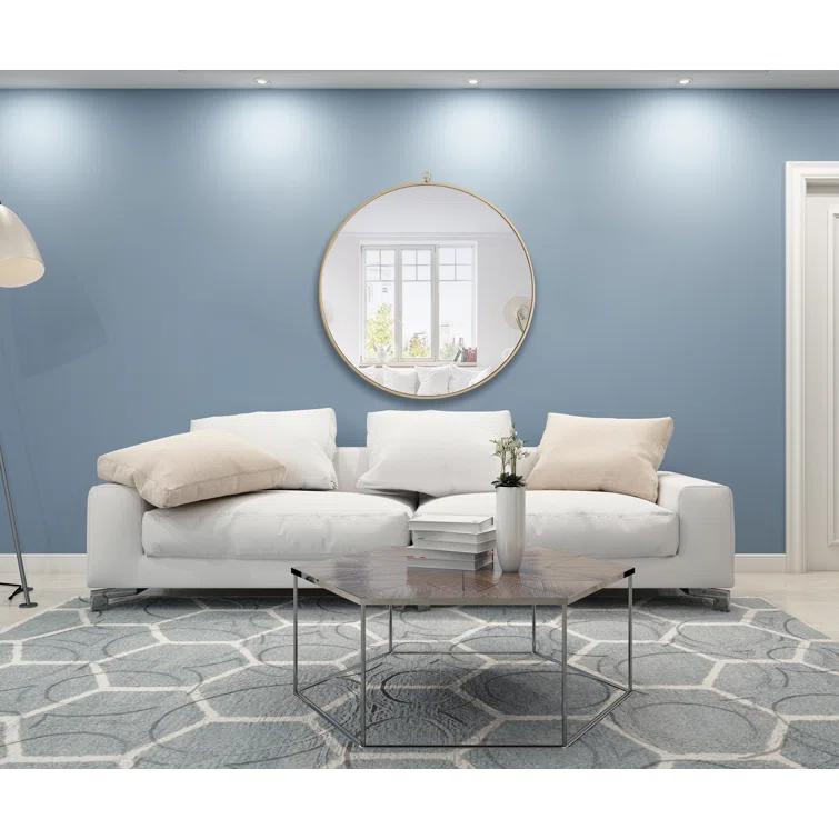 Cassie Metal/Manufactured Wood Round Wall Mirror