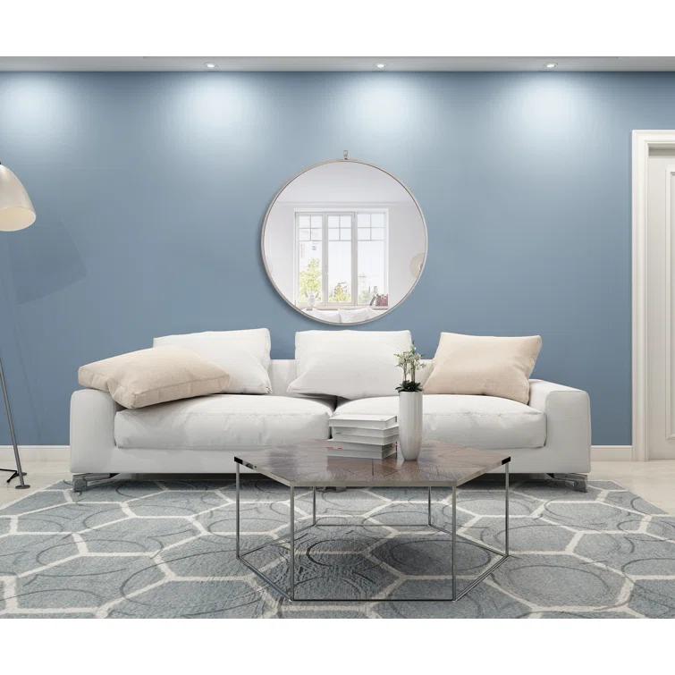 Cassie Metal/Manufactured Wood Round Wall Mirror
