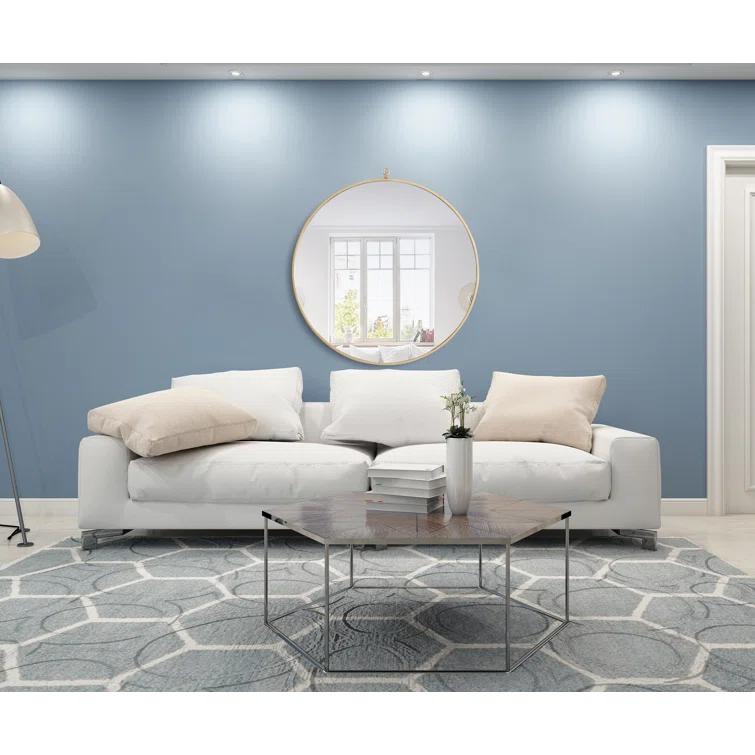 Cassie Metal/Manufactured Wood Round Wall Mirror
