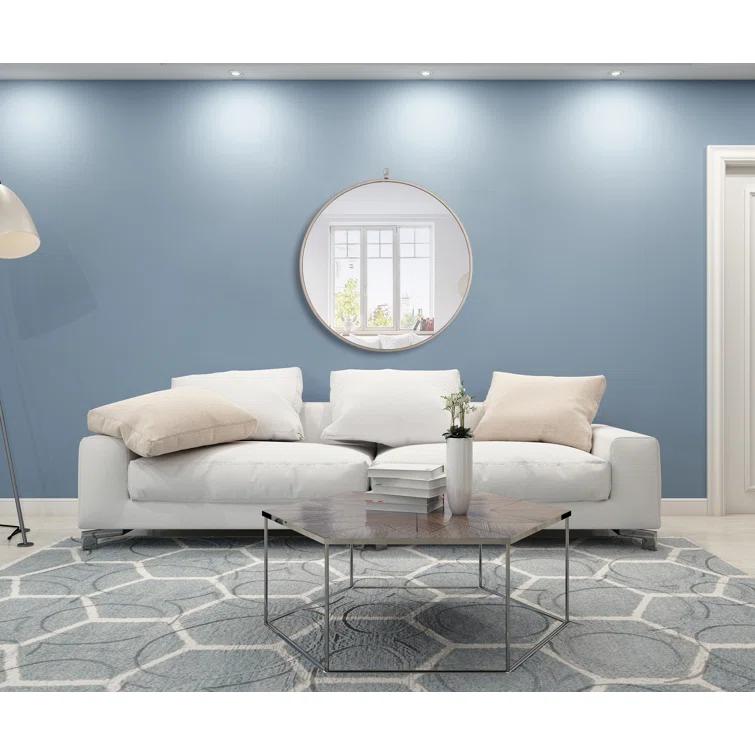Cassie Metal/Manufactured Wood Round Wall Mirror