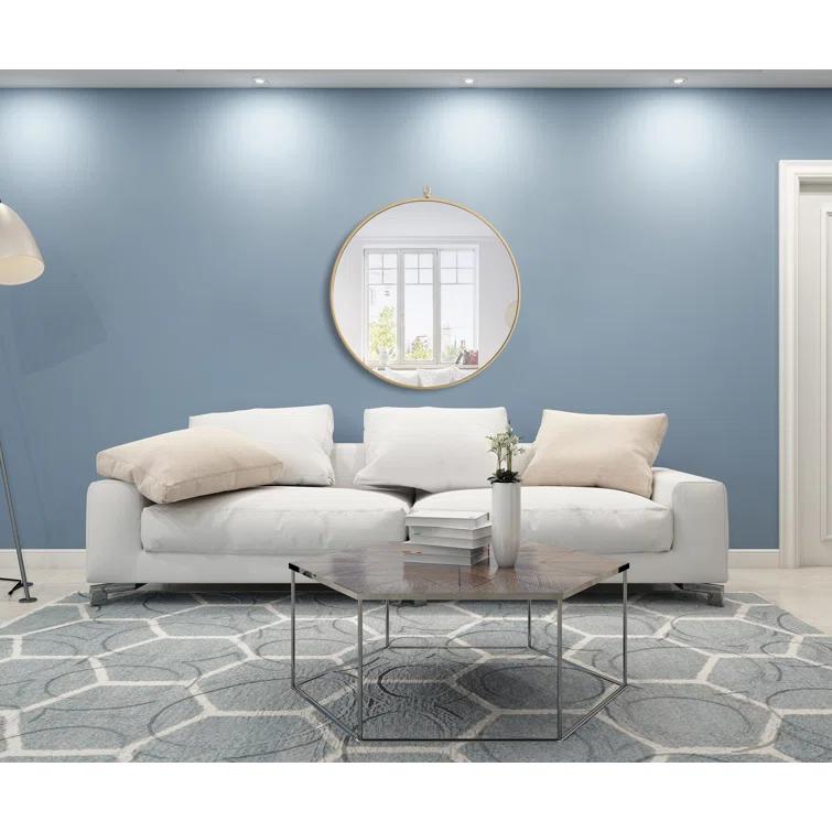 Cassie Metal/Manufactured Wood Round Wall Mirror