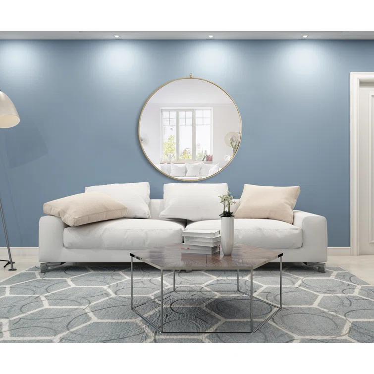 Cassie Metal/Manufactured Wood Round Wall Mirror