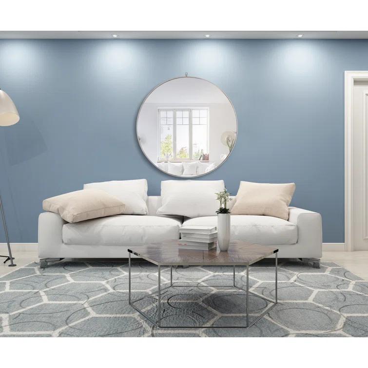 Cassie Metal/Manufactured Wood Round Wall Mirror