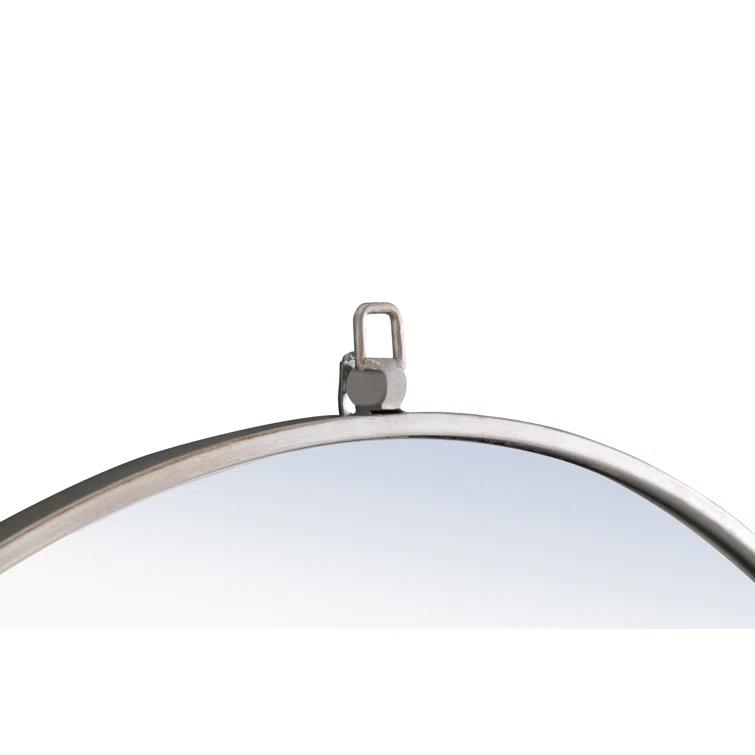 Cassie Metal/Manufactured Wood Round Wall Mirror
