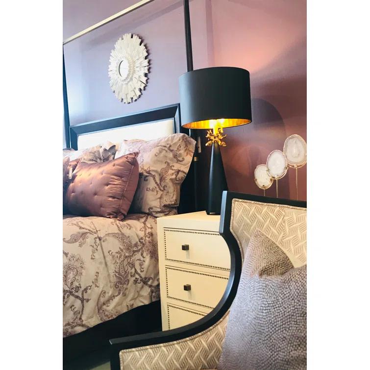 Lucas McKearn Neo Contemporary Metal Table Lamp with Gold Accents in Black