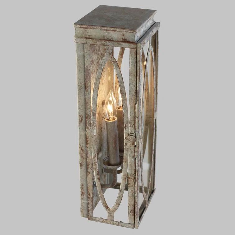 Patrice Deep Abyss 2-Light Rectangular Wall Sconce with Clear Panels