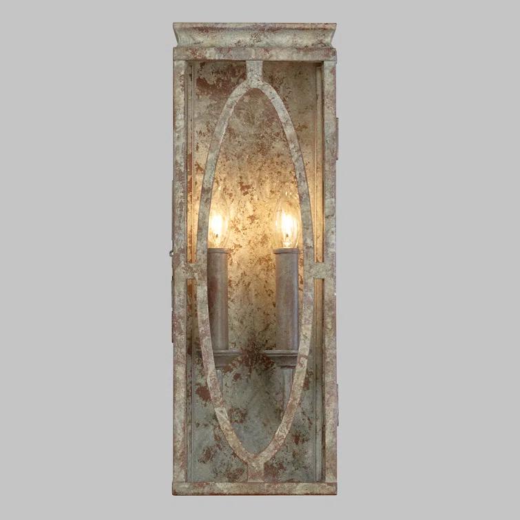 Patrice Deep Abyss 2-Light Rectangular Wall Sconce with Clear Panels
