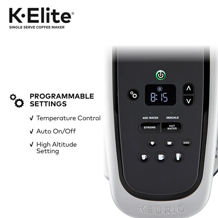 Keurig K-Elite Single-Serve K-Cup Pod Coffee Maker with Iced Coffee Setting and Strength Control