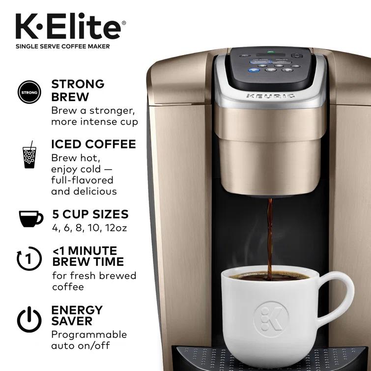 Keurig K-Elite Single-Serve K-Cup Pod Coffee Maker with Iced Coffee Setting and Strength Control