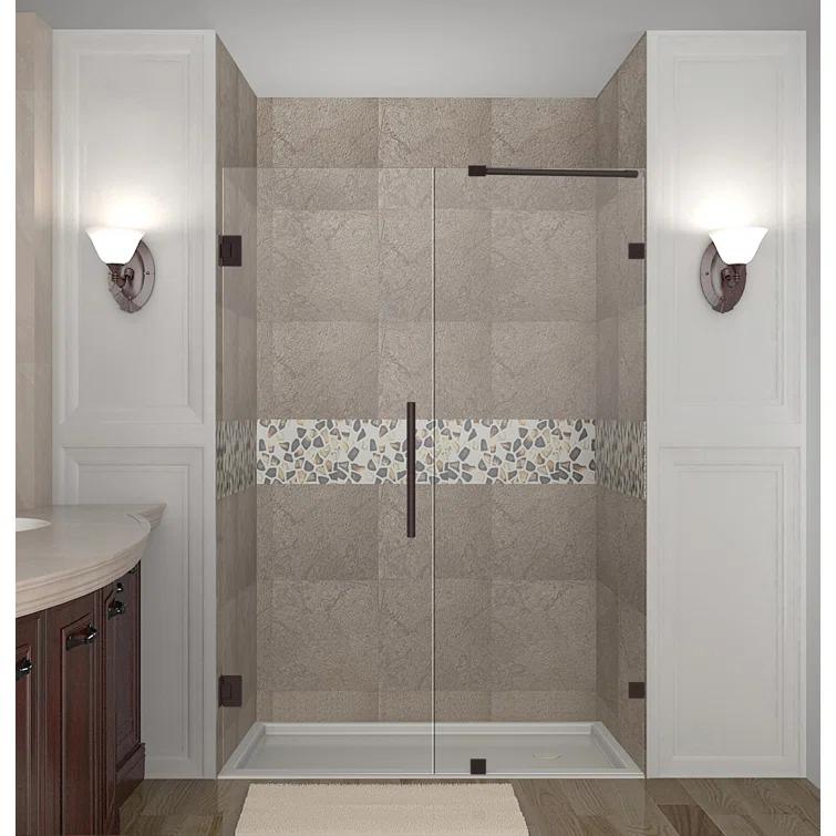 Nautis 72" H Hinged Frameless Shower Door