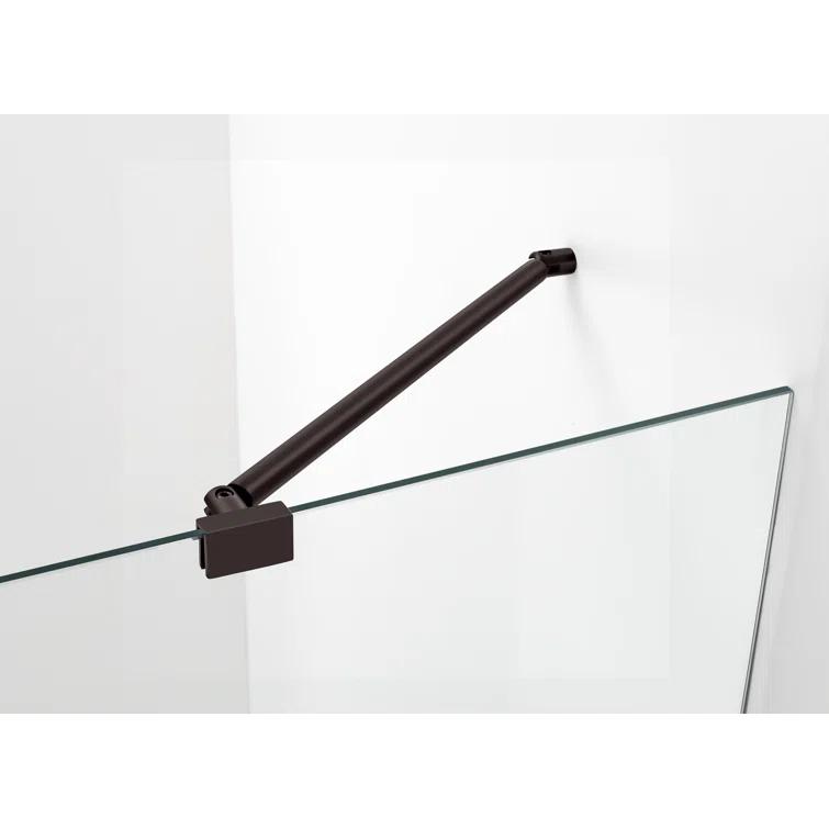 Nautis 72" H Hinged Frameless Shower Door