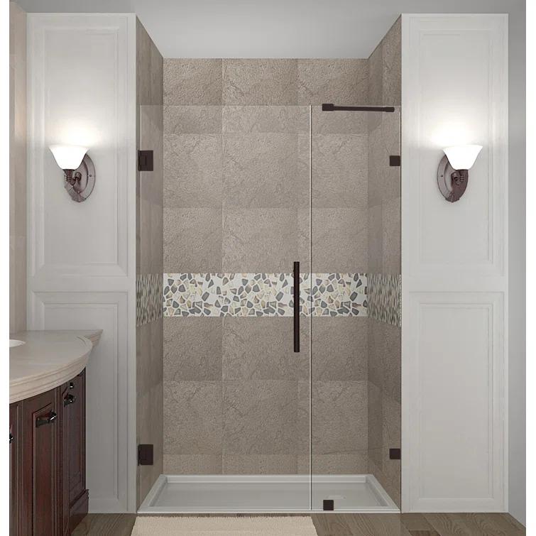 Nautis 72" H Hinged Frameless Shower Door