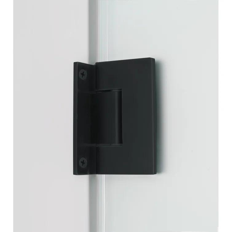 Kinkade XL 32.75"-33.25" W x 80" H Hinged Frameless Shower Door with Ultra-Bright Frosted Glass