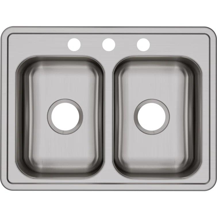 Dayton 25" L x 19" W Double Basin Drop-In Kitchen Sink