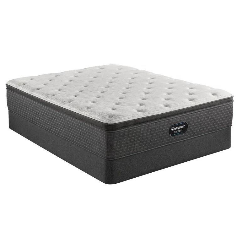 Beautyrest Silver BRS900 Plush Pillow Top 15.25" Innerspring Mattress and Box Spring Set
