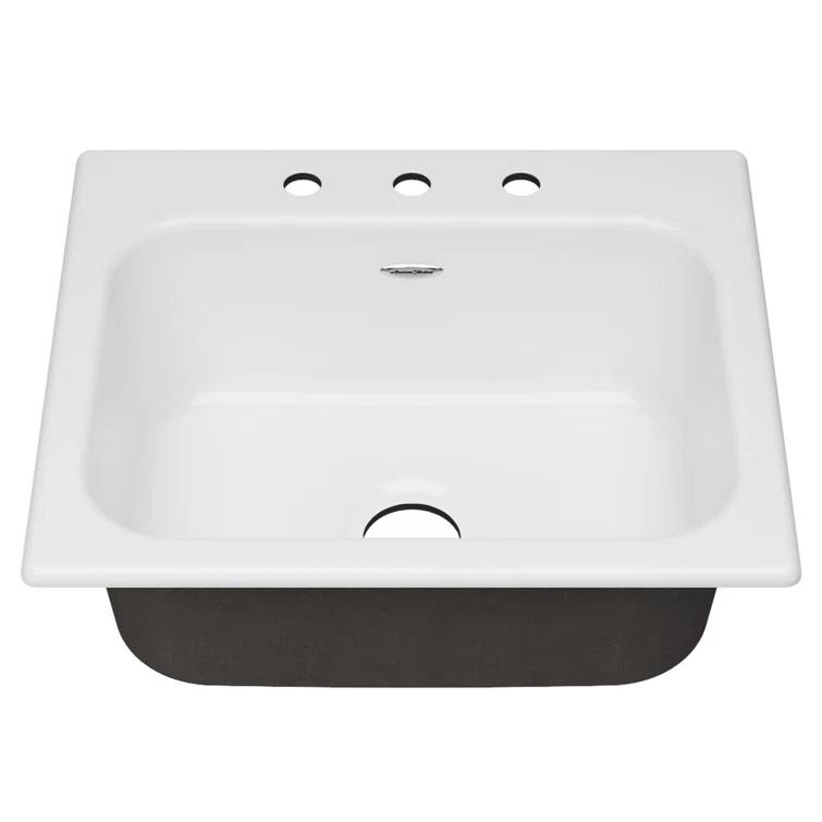 American Standard 77SB25223.308 Quince 25'' L Drop-In Single Bowl Cast Iron Kitchen Sink
