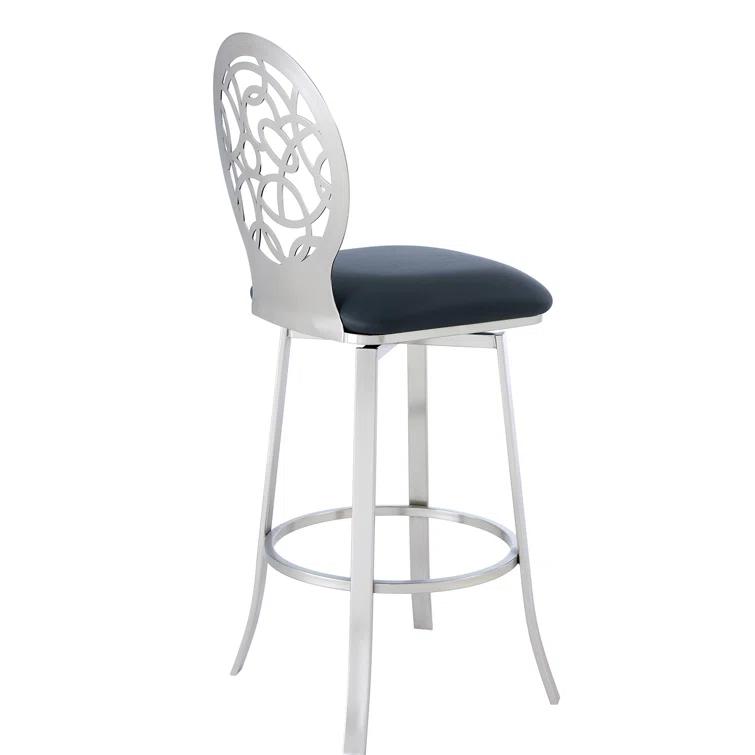 Swivel Upholstered Counter Stool with Metal Frame