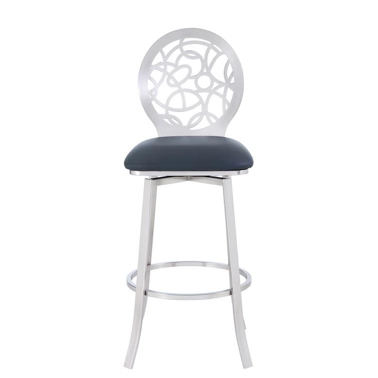 Swivel Upholstered Counter Stool with Metal Frame