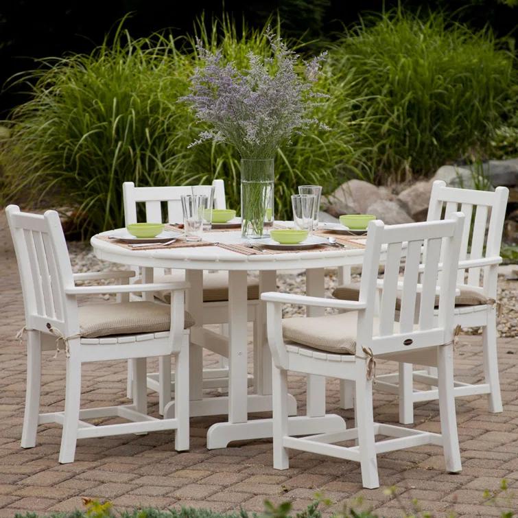 Traditional Garden 5-Piece Round Farmhouse Dining Set