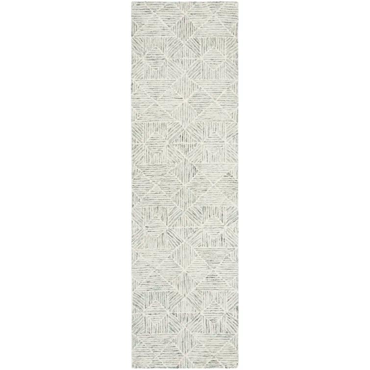 Abstract ABT763 Handmade Indoor Runner - Light Green - 2'-3"x8' - Safavieh