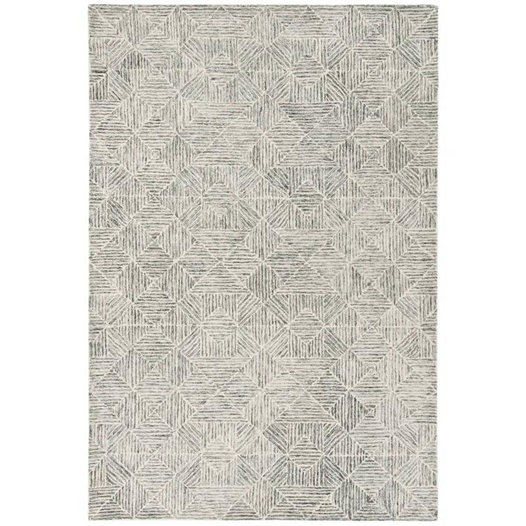 SAFAVIEH Abstract Brock Geometric Area Rug, Green/Ivory, 5' x 8'