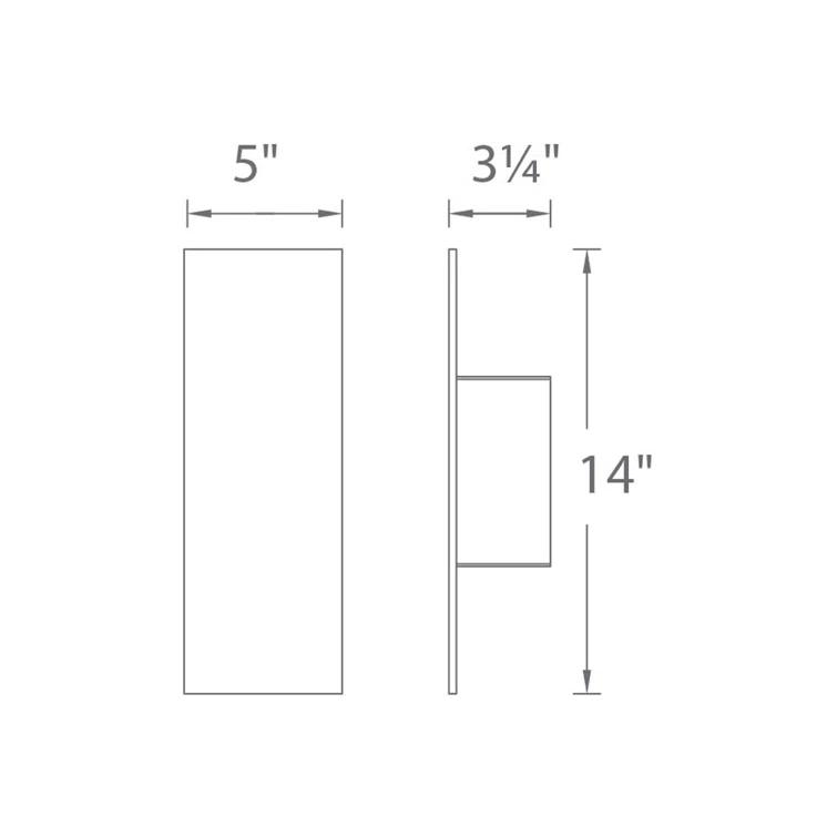 WAC Lighting Icon 14" 2-Light Aluminum Indoor and Outdoor Wall Light in Black