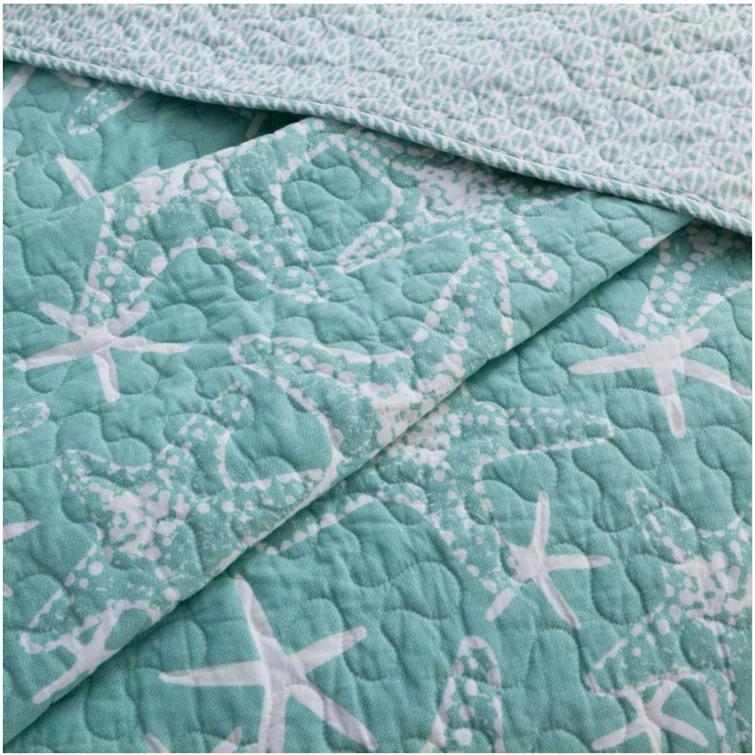 Design Studio DESIGN STUDIO Starfish Aqua All-Season Reversible Cotton Quilt Set