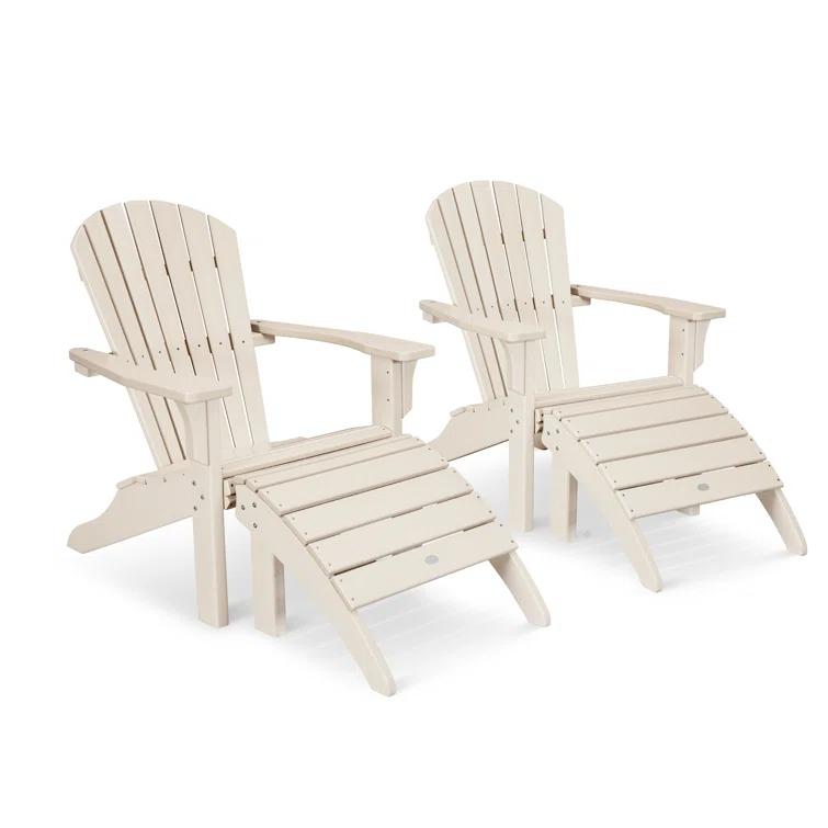 Seashell Adirondack Set with Ottomans