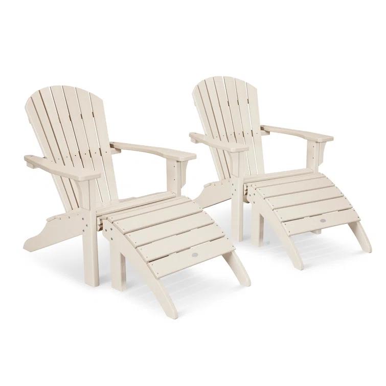 Seashell Adirondack Set with Ottomans