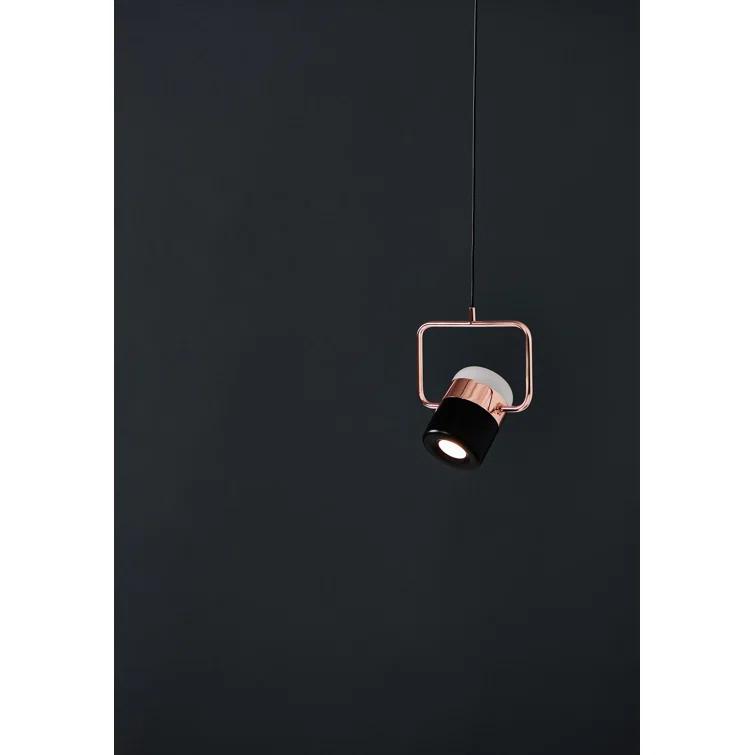 Ling Matte Black LED Glass Pendant Light - 7" W x 4.5" H